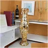 Vasos Grande Decorativo 60 cm Piso Cerâmico Ouro Interior Criativo Flor Vaso Planta Potenciômetro Jarron Home Decor Estética 50va Drop Delive Dhxnq