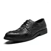 Dress Shoes Men Formal Toped Tok Wedding Krokodyl skórzana moda Oxfords Business Rozmiar 44