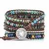 Bracelets Unique Stone Natural Samsung Watch Band Boho Wax Rope Emperor Stone 5 couches Samsung Watch Strap Bracelet WholesaledRopshipping