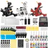 Torkar tatueringssats Komplett Set Black Power Supply Inks Pigment med spolar Tattoo Gun Hine Needles Accessories Set