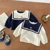 Kleidungssets, neu im Herbst, für Kinder, Babys, Mädchen, volle Ärmel, Naval Leader Bear, Top, T-Shirts + solide Shorts, Kleinkind-Säuglings-Baumwollkleidungsset 2-tlg