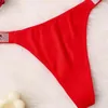 Damesslipje Sexy Bikini Thong Stempelpatroon met strass LOG Groothandel
