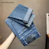 Herren Jeans Herbst Winter Männer Slim Fit European American Tbicon High-End-Marke Kleine gerade Hosen (201-216 dünn) F233-000