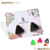 Stud 6 couleur douce rose vert émail boucle d'oreille pour femme enfant fille oreille accessoires mignon géométrie triangle boucles d'oreilles Stateme Dhgarden Dhc7E