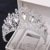 Haarspeldjes Barok Goud Kleurrijk Kristal Tiara's Kronen Grote Strass Diadeem Sluier Tiara Bruidshoofdbanden Bruiloft Accessoires