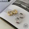 Boucles d'oreilles LouLeur 925 boucles d'oreilles en argent Sterling Style industriel boucles d'oreilles larges pour femmes 2020 tendance bijoux argent 925 bijoux de mode