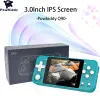 플레이어 Powkiddy Q90 Hot Sales Multilanguages ​​Handheld Game Console 3.0inch IPS 화면 듀얼 오픈 시스템 레트로 게임 플레이어 어린이 선물