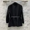 SASHES Luxury Woman Formal Suit Fashion Temperament Midjejacka Midlängd Black Dress Spring Overcoat Tops med högsta kvalitet