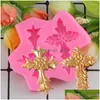 Baking Moulds Mods 3D Sile Cake Mold Cross Modeling Decoration Tool Sugarcraft Border Molds Fondant Chocolate Candy Drop Delivery Ho Dhodj