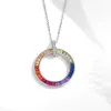 Устанавливает калетин очарование Rainbow CZ 925 Серебряные кольца стерлингов.