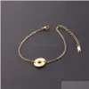 Bracciale in acciaio inossidabile con catena di cocco per le donne, colore oro e argento, cava, elefante, corona, cerchio, fascino, festa, Dhgarden Dhfuk