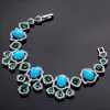 Ensembles de bijoux pour femmes, 4 pièces populaires en zircone cubique, collier et boucles d'oreilles Turquoise, ensemble de bijoux de mariage pour mariée de dubaï, 2024