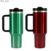 Bouteilles d'eau Tasse d'eau de 40 oz avec couvercle Bingba tasse voiture grande capacité poignée Portable tasse tasse d'isolation en acier inoxydable tasse d'isolation de café YQ240221