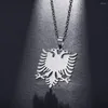 Naszyjniki wisiorek Firebros ze stali nierdzewnej Albanian Eagle Slavic Amulet Protect