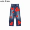 Chrom Make 2023 Designer Mens Jeans Vieux Pantalon droit lavé Coeur Lettre Prints pour Femmes Hommes Casual Long Sweatpant Unzw QSBP