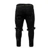 Men's Jeans Men Pencil Pants Sheath Denim Holes Mid Waist Ankle Length Washing Slim Fit Casual Zipper Slight Strech Print