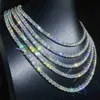 Fashion Jewelry Hip Hop Necklace Pass Diamoster 5mm Vvs Moissanite Iced Out Tennis Chain for Men Women ZZ