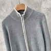 Suéter masculino primavera outono casaco moda sólida cardigan homens camisola de malha jaqueta fina malhas zip rua casual outwear b145