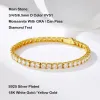 Bangles Ewya 2023 Nouveau dans GRA certifié 3/4/5/6 / 6,5 mm blanc Full Moisanite Tennis Bracelet For Women Men 925 Silver Diamond Link Bracelets