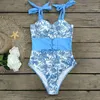 Damskie stroje kąpielowe 2024 NOWOŚĆ seksownego jednopiechowego stroju kąpielowego Kobiet Kobiety do kąpieli Kącik Letnia Push Up Monokini Print Swim Beach Wear FemaleH24221