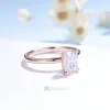 Кольца Kuololit Radiant Moissanite Ring для женщин из твердого розового золота 18K 14K Hide Halo, свадебные украшения для помолвки, рождественские подарки