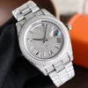 Diamond Watch Designer Erkekler Otomatik Mekanik Hareket Su Geçirmez Erkekler Bilezik Safir Paslanmaz Çelik 41mm Kol saati Montre De Luxe Festival Hediyesi