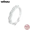 Кольца WOSTU, настоящее серебро 925 пробы, квадратная огранка, сверкающее циркониевое обручальное кольцо для женщин, специальные заклепки, вечерние кольца, изысканные ювелирные изделия, подарок