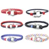 Charme pulseiras moda artesanal corda charme pulseira para homens mulheres estilo marinho duplo trançado guarda-chuva de aço inoxidável buc dhgarden dhbto