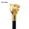 Gold Luxury Tiger Head Handle Fashion Walking Stick för festdekorativ promenad Cane Elegant Crosier Knob Walking Stick 93cm