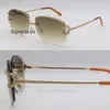 2024 Designer Sunglasses New Moissanite Set Rimless Womans Handmade Big Stones Diamond Sun Original Limited Edition Glasses Men Woman