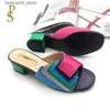 Slippers FABIO PENNY Hot Selling Fashionable and Delicate Patchwork Multi Color LadiesSlippers Womens Slippers Nigeria Style Women Shoe Q240221