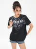 Damen-T-Shirts, Damen-Sommer-T-Shirts, Rundhalsausschnitt, kurze Ärmel, Buchstaben-Druck, Oberteile, lockere Passform, T-Shirt-Bluse