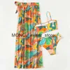 Women's Swimwear Bandage Print Bikinis with Skirt Separate Swimsuit Swimming Suits Two Piece Bathing Suit Summer BeachwearH24221