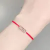 Bracelet en argent sterling 925 pour femmes, bracelets porte-bonheur, bonne version avec diamants de mouvement, ligne noire et rouge