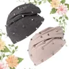 BERETS 2 PCS 실크 헤드 스카프 목도리 패션 터번 모자 리벳 캡 화학 요법 미스