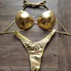 Maillots de bain pour femmes VIKINII Nouveau 2024 Sexy Upward Bikini Set Femmes Beach Wear Sous-vêtements Gold Maillots de bain Femmes High Cut Maillots de bain J240221