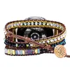 Bracelets rétro pierre naturelle Samsung bracelet de montre BOHO 3 couches cire corde bracelet de montre à la main montre intelligente bande cadeau en gros dropshipping