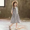 Robes d'été coréennes pour filles, tenue une pièce à carreaux, simple boutonnage, tenue d'école élégante pour bal de promo