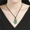 Pendants Retro Natural Green Jadeite Carved Charm Dragon RuYi Lucky Pendant Amulet Necklace Certificate Luxury Jade Vintage Gift Jewelry