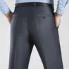 Summer Business Thin Suit Pants For Men Size 2956 Spring Autumn Man Formell Solid Silk Long Dress Pants Baggy Office Byxor 240220