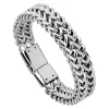 Pulseiras 11.5mm de largura titânio aço masculino pulseiras elos de corrente pulseiras duas camadas comprimento 17.5cm a 24cm, frete grátis, gravura