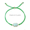 Bangle Mode Eenvoudige Colorf Kristal Handgemaakte Geweven Armband Voor Vrouwen Diamond Cluster Wax Touw Bangle Sieraden Gift Drop De Dhgarden Dhbmn