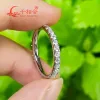 Anneaux Solide 2mm Moissanite Full Eternity Ring Band 925 Sterling Argent Blanc Rond Moissanite Diamant Bijoux Cadeau Rencontres Fête Femmes