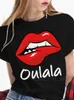 Dames T-shirt Sexy Lippatroon Dames T-shirts Grappige trend Zwarte T-stukken Mode Casual O-hals Korte mouw Tops Oversized Vrouwelijke trui T240221