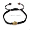 Bärade handgjorda flätade Buddha Charm Tiger Eye Pärledarmband Set For Women Men Justerbar storlek Healing Pärlor Trendy Jewel Dhgarden Dhijg