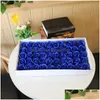 Decorative Flowers Wreaths 50Pcs/Lot 5Cm Artificial Rose Flower Heads Silk Soap For Home Wedding Floral Deco Valentines Day Presen Dh4As