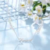 Anhänger JewelOra personalisierte 925er Sterlingsilber-Halsketten mit 3 Namen für Frauen, personalisiertes Buchstaben-Namensschild, S925, edler Schmuck, individuelle Geschenke