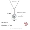 Halsband Vittguldpläterad Moissanite Pendant Halsband 1Ct med Certificate Circle Round Pendants Link Chain Collare Mujer Jewelry