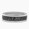 Imposta l'anello in argento sterling 925 di alta qualità di Davy Yourman, anello a fascia a due file semplificato in argento sterling, 6,5 mm, spedizione gratuita