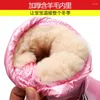 Boots Waterproof Warm Fur Winter Princess In The Tube Children's Wool Thick Snow Plush Girls Toddler Non-slip